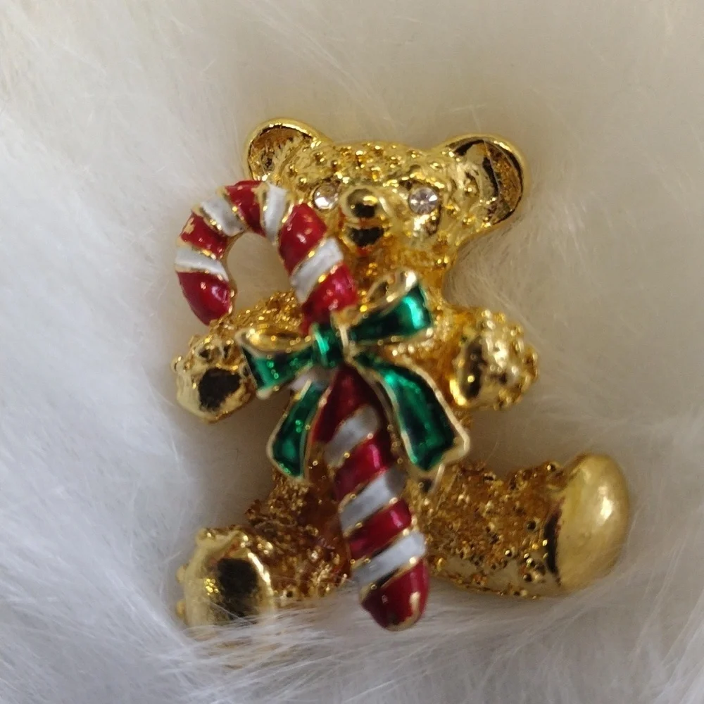 3 Teddy Bear Christmas Pins